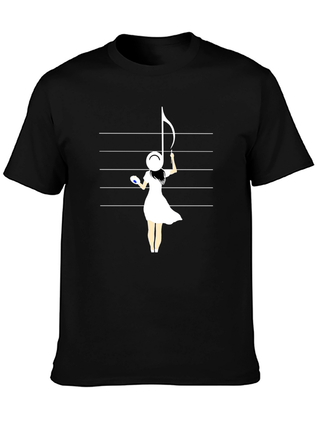 Musical Maiden Graphic Tee - Black Cotton Blend