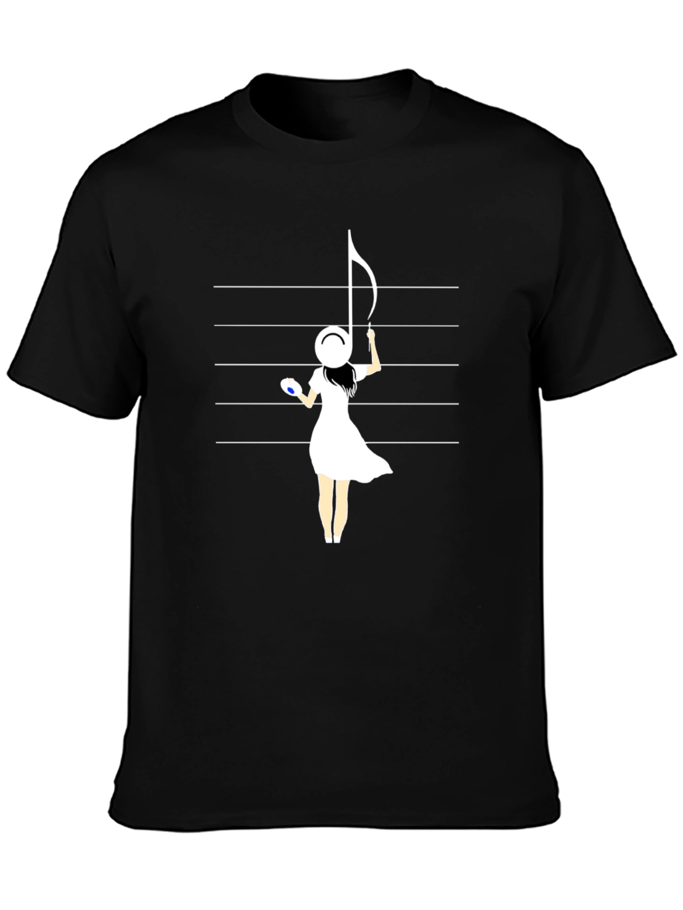Musical Maiden Graphic Tee - Black Cotton Blend