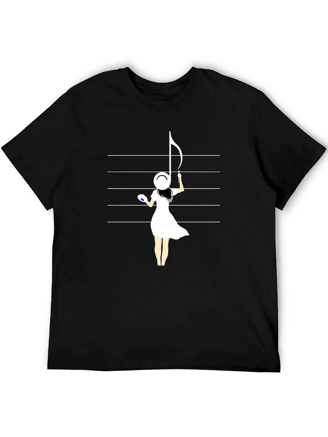 Musical Maiden Graphic Tee - Black Cotton Blend