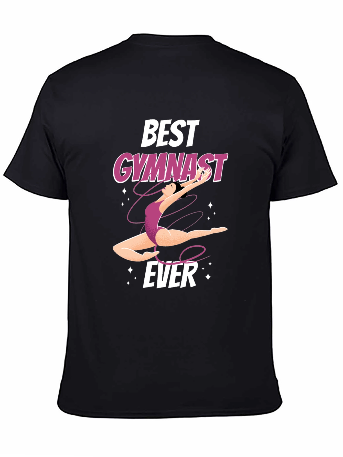 Best Gymnast Ever Black Graphic Tee Shirt