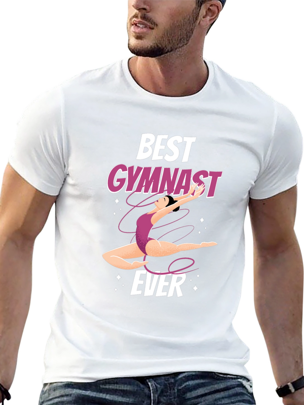 Best Gymnast Ever Black Graphic Tee Shirt