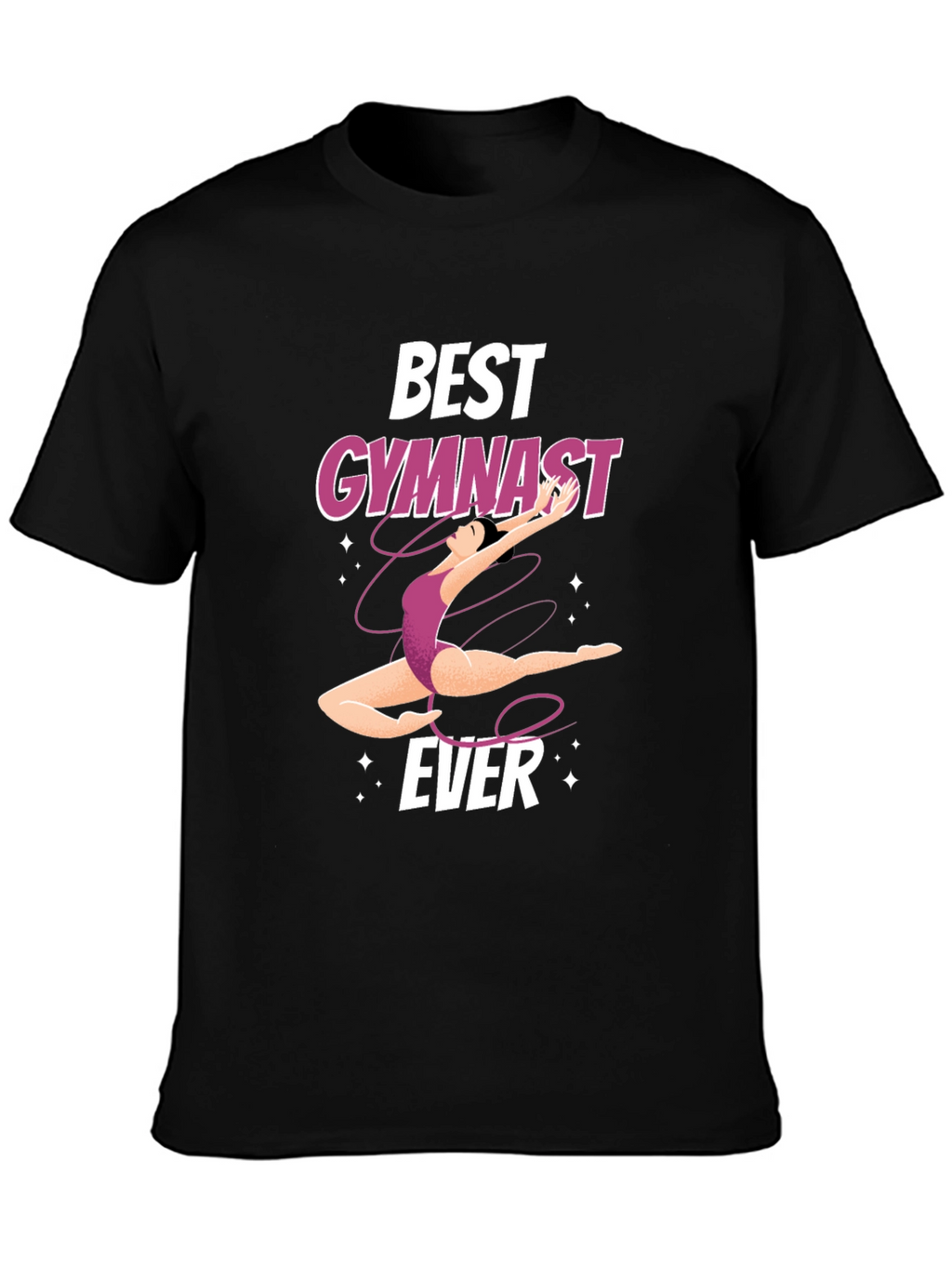 Best Gymnast Ever Black Graphic Tee Shirt