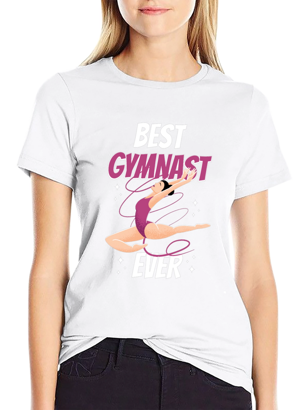 Best Gymnast Ever Black Graphic Tee Shirt