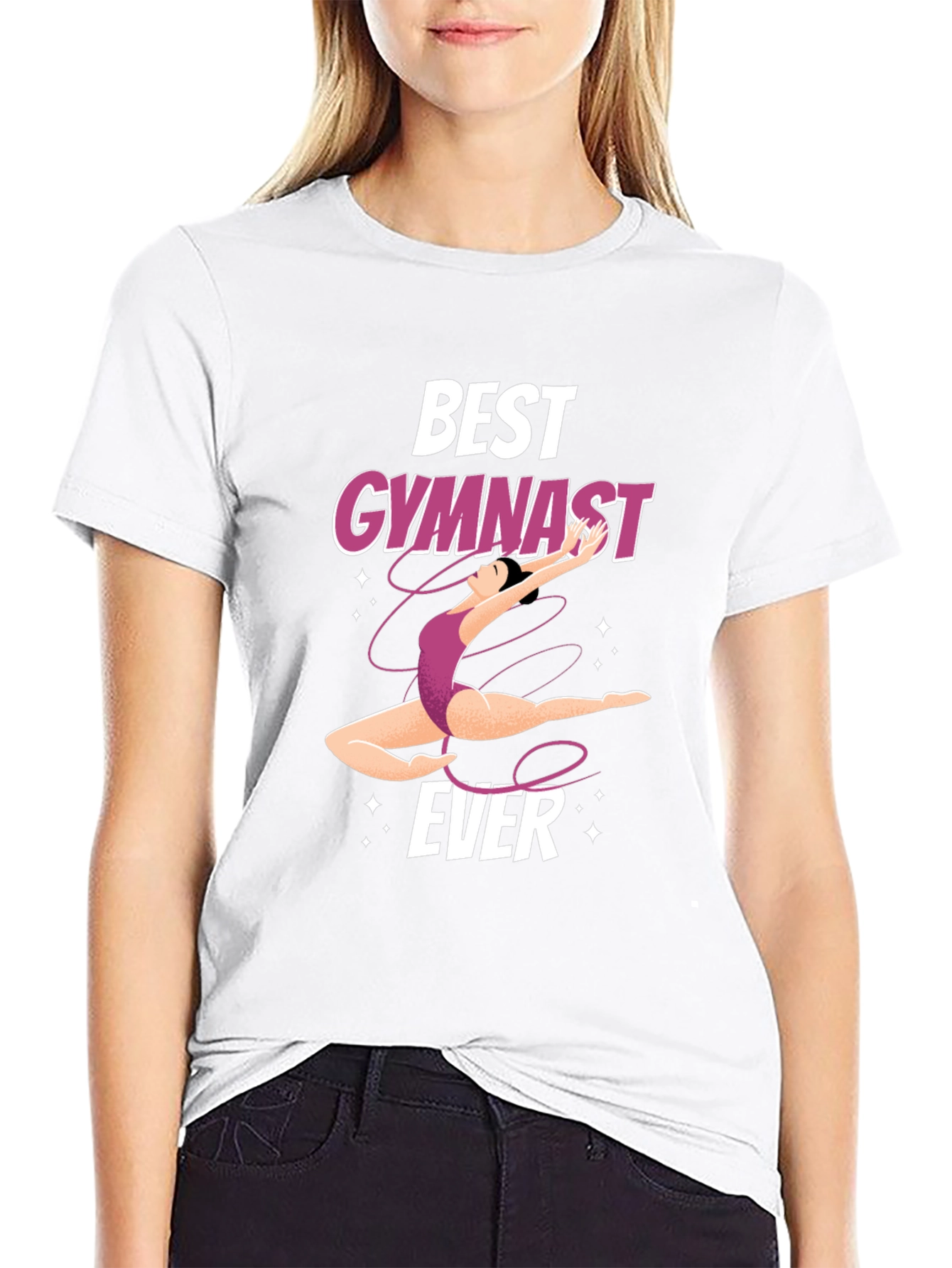 Best Gymnast Ever Black Graphic Tee Shirt