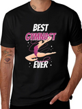 Best Gymnast Ever Black Graphic Tee Shirt