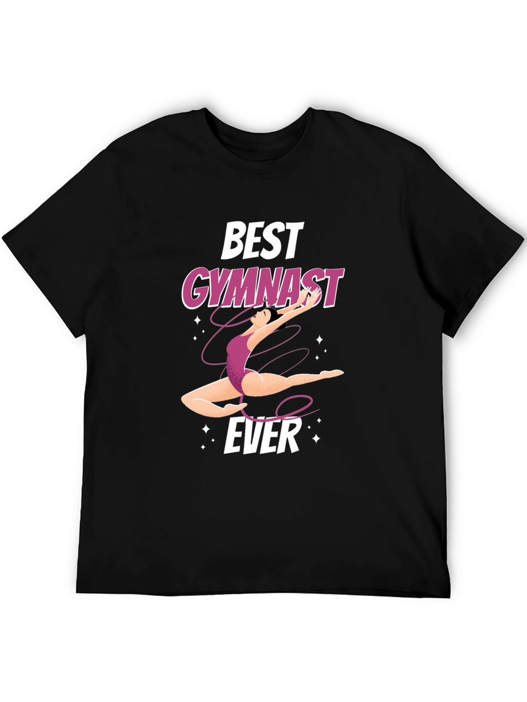 Best Gymnast Ever Black Graphic Tee Shirt