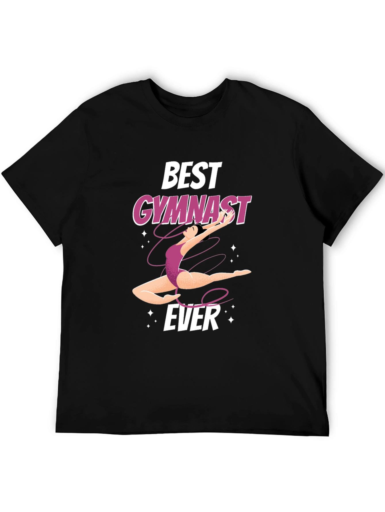 Best Gymnast Ever Black Graphic Tee Shirt