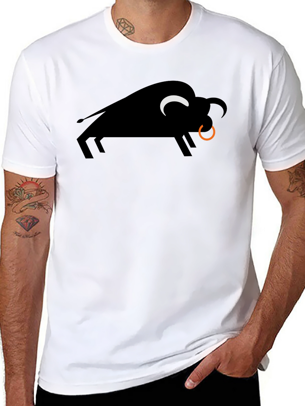 Black Bull Graphic Tee - Stylish Mens T-Shirt