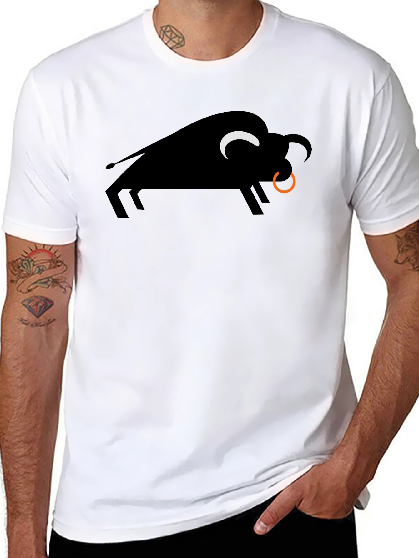 Black Bull Graphic Tee - Stylish Mens T-Shirt