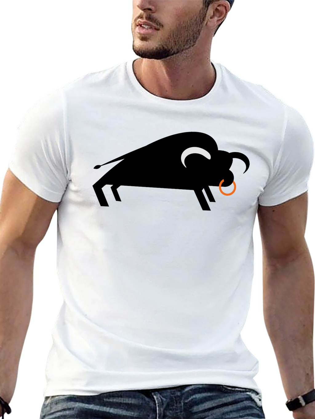 Black Bull Graphic Tee - Stylish Mens T-Shirt