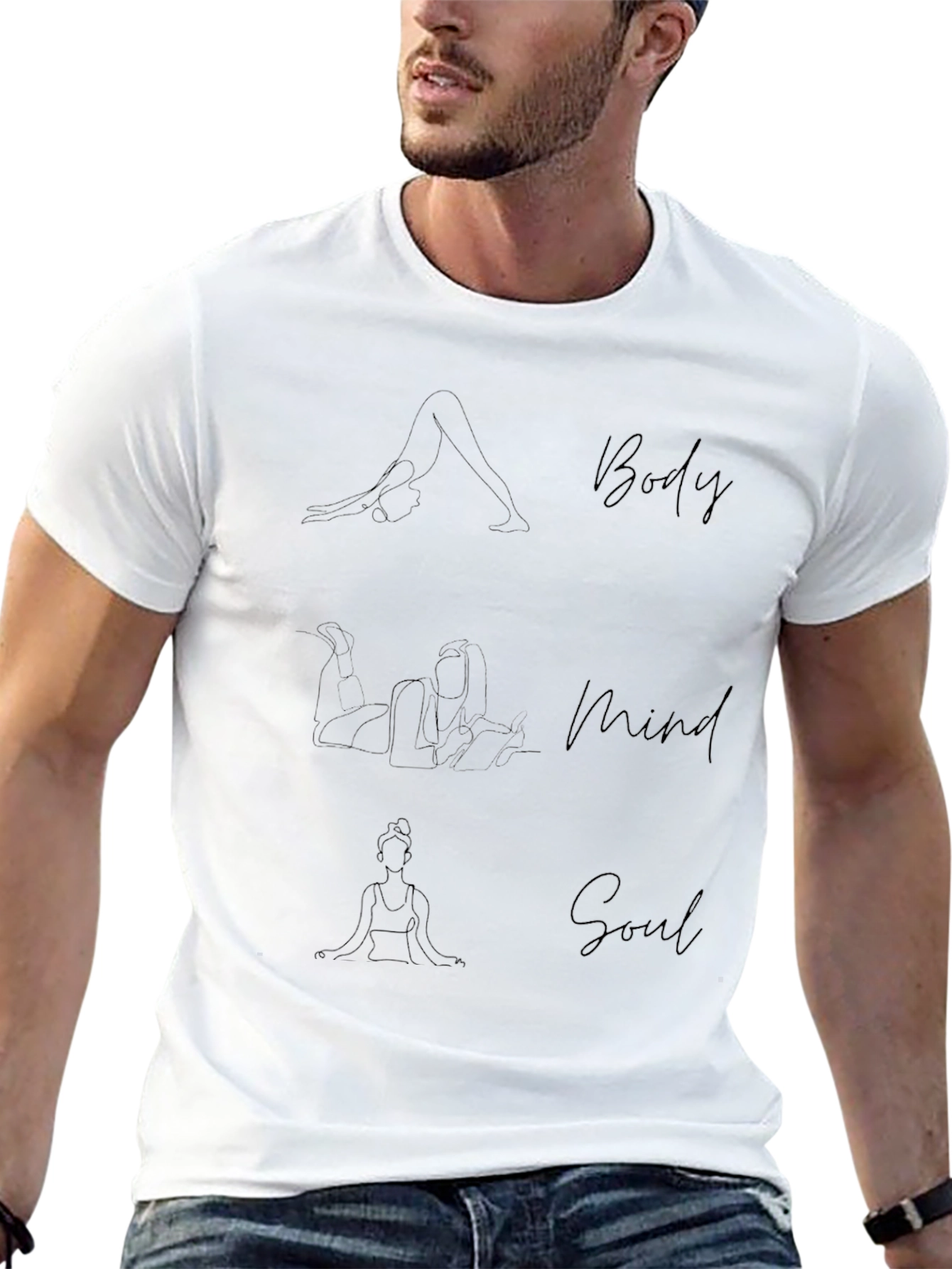 Body Mind Soul Yoga Graphic Tee - Black