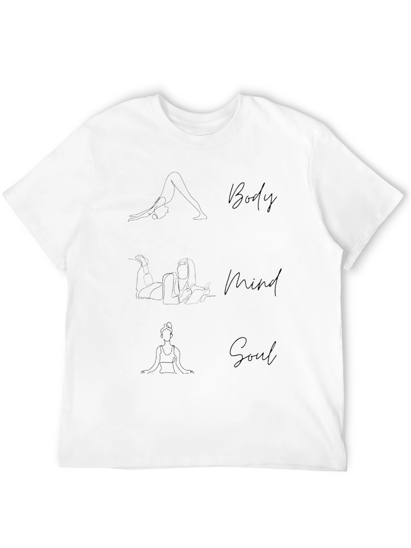 Body Mind Soul Yoga Graphic Tee - Black