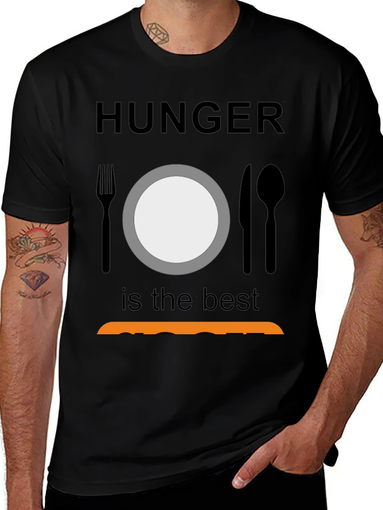 Hunger is the Best Sauce Black T-Shirt