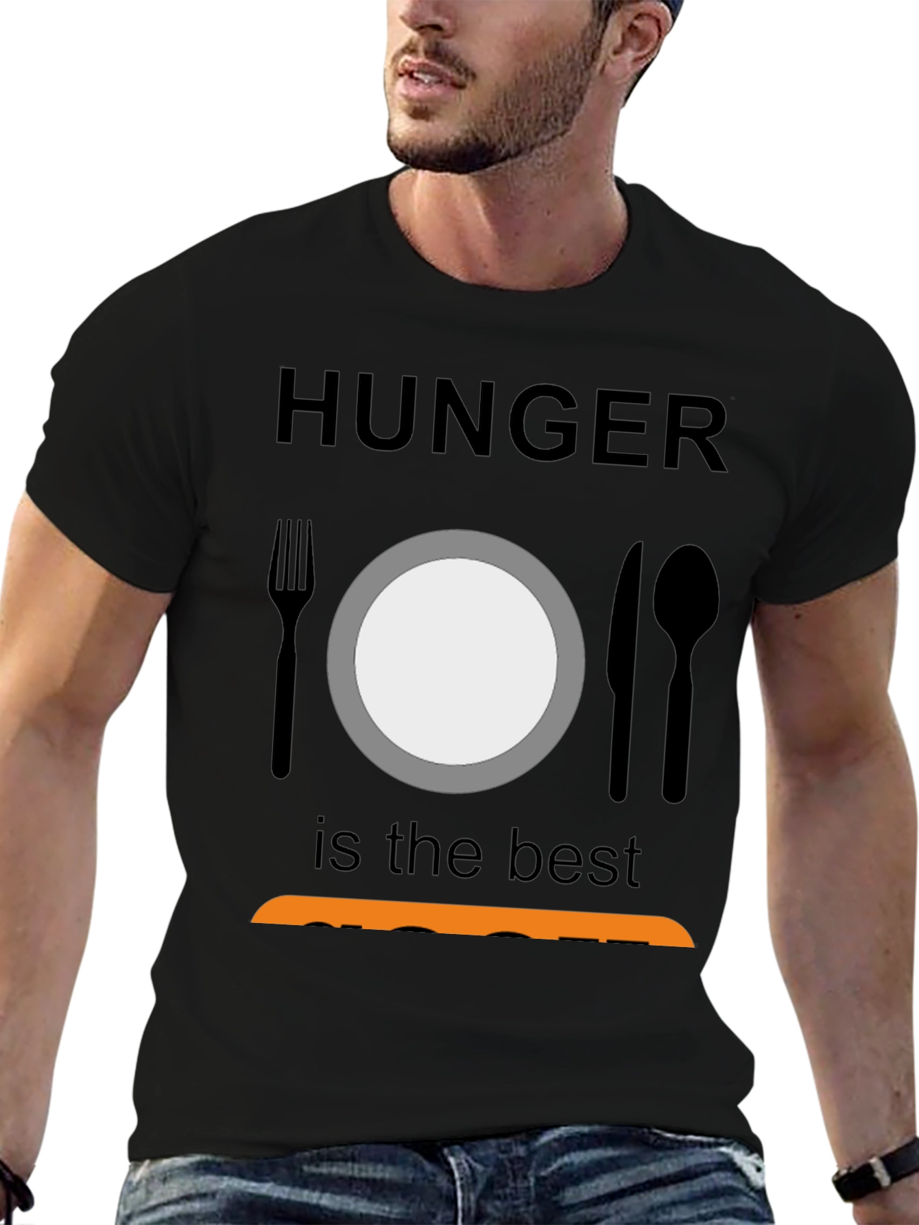 Hunger is the Best Sauce Black T-Shirt