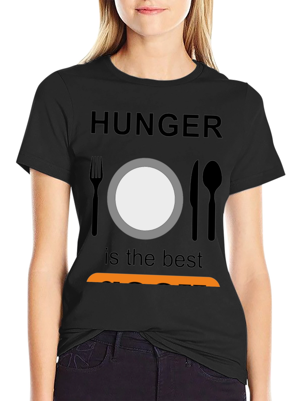 Hunger is the Best Sauce Black T-Shirt