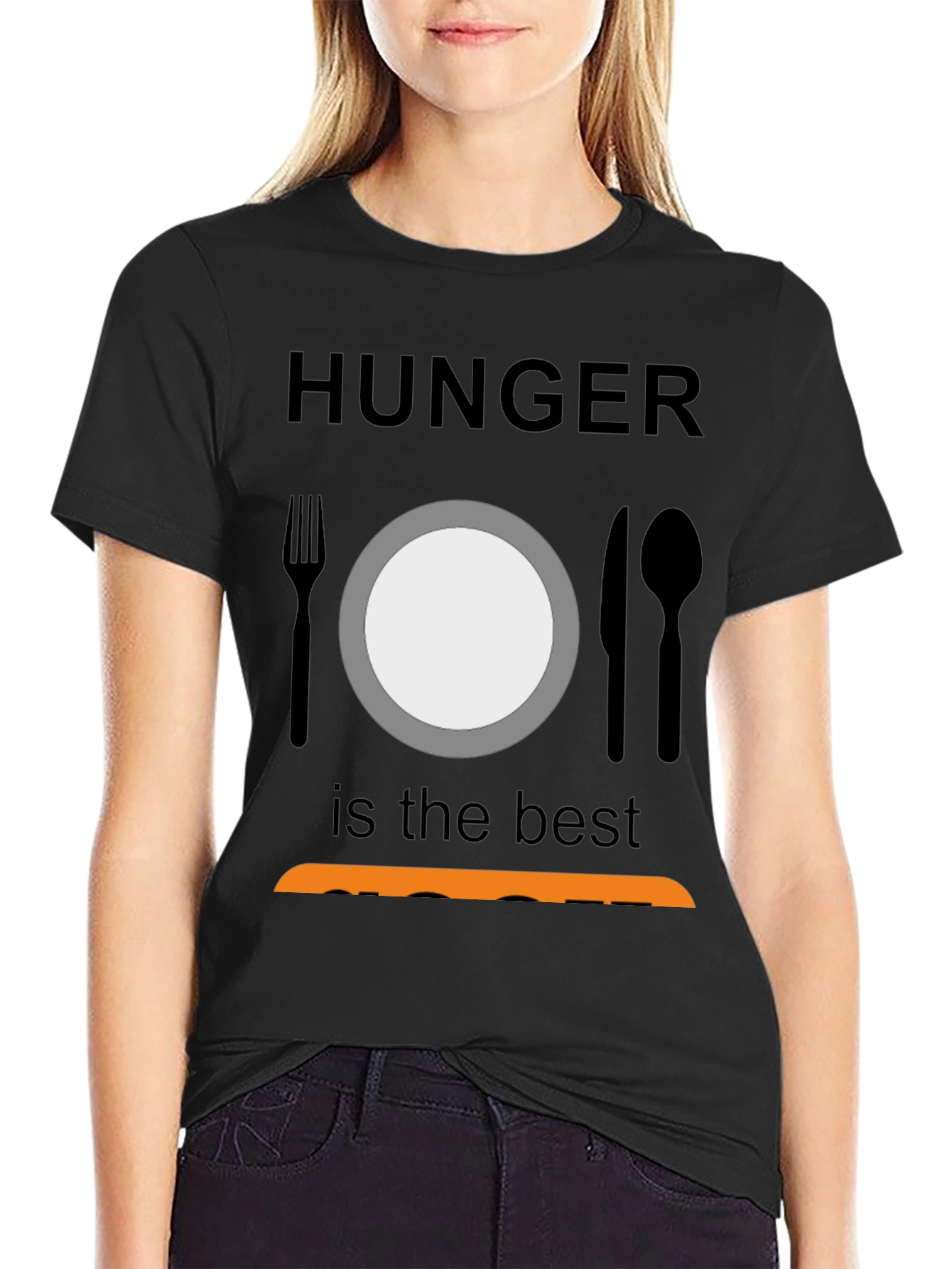 Hunger is the Best Sauce Black T-Shirt