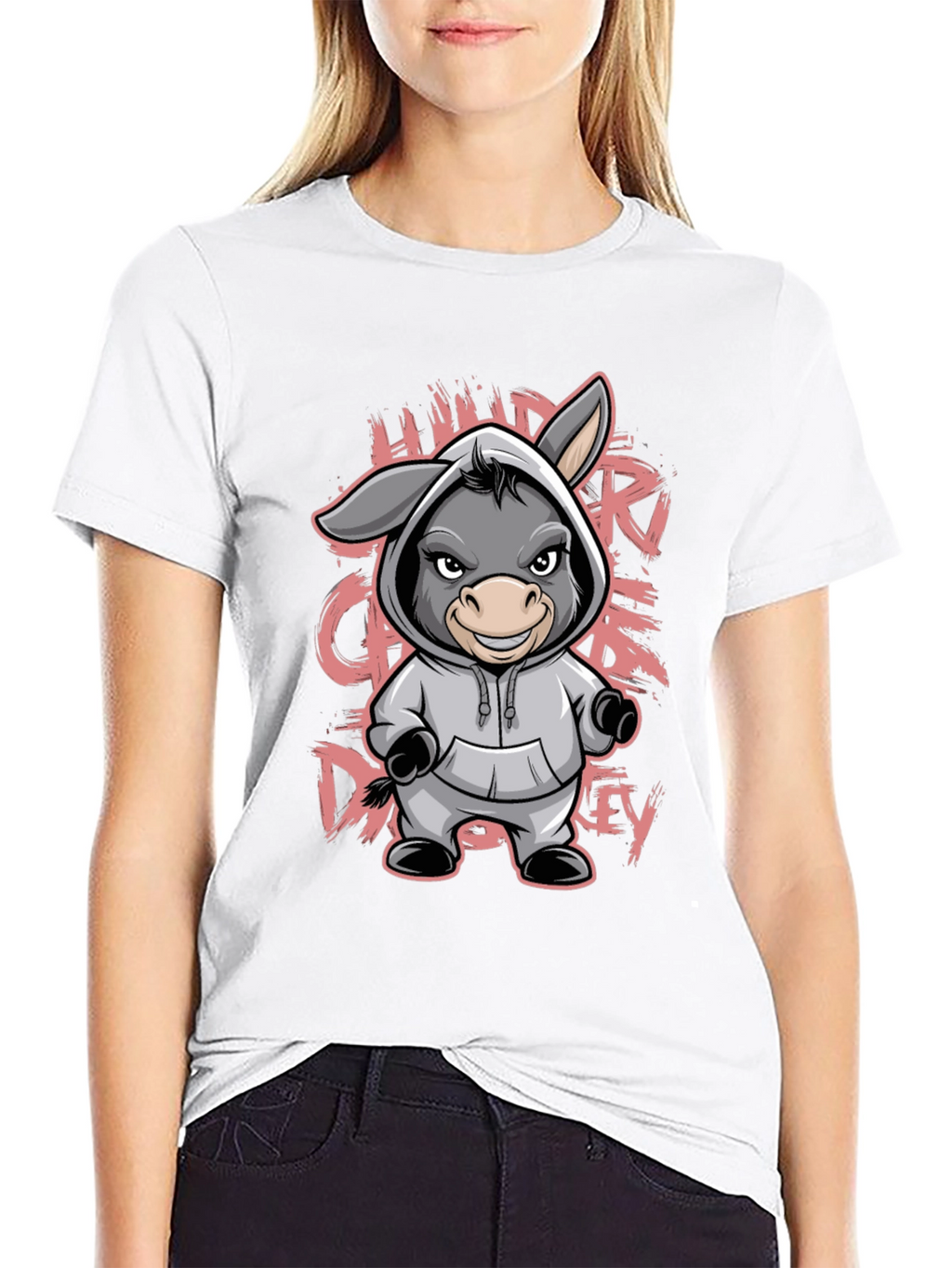 Cartoon Donkey Hoodie T-Shirt