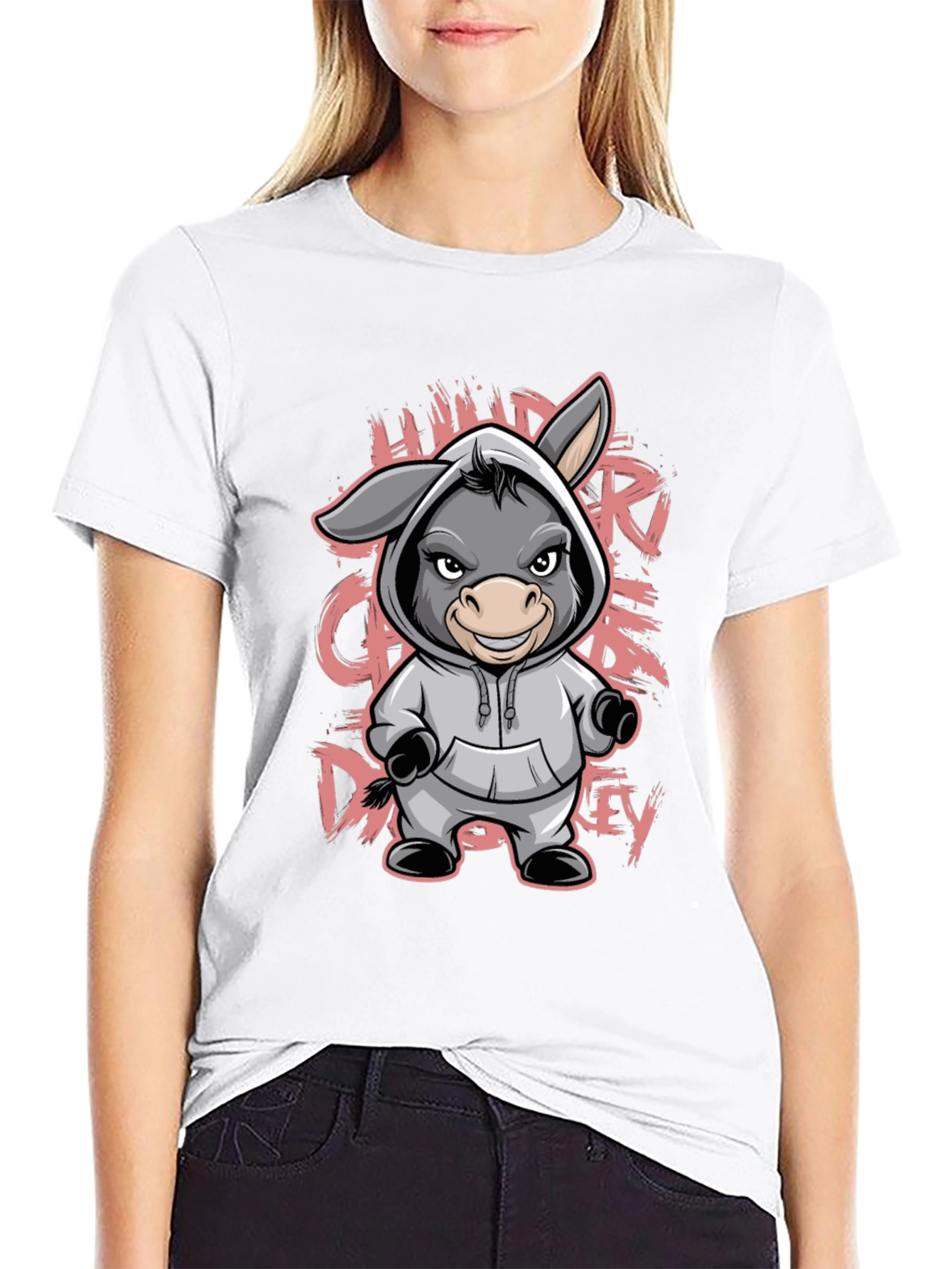 Cartoon Donkey Hoodie T-Shirt