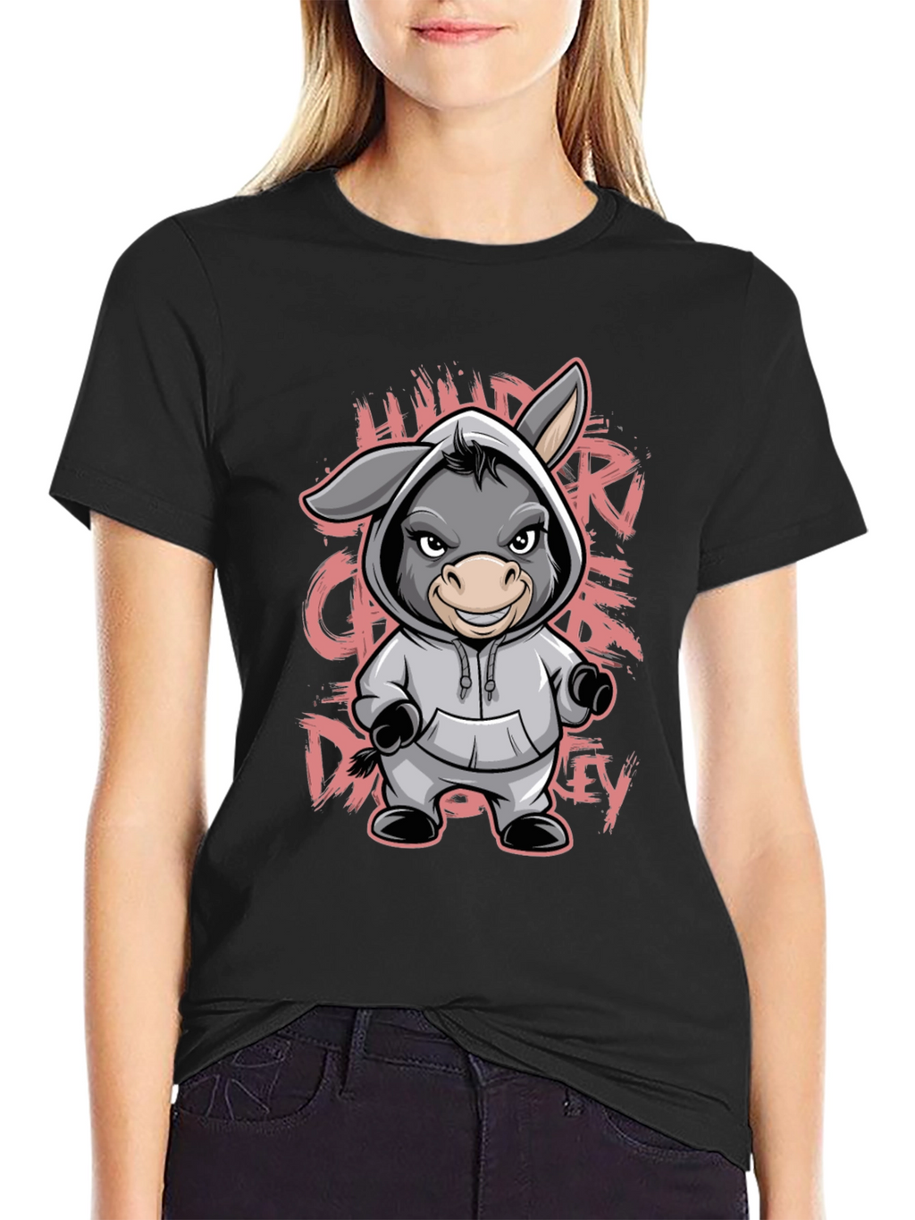 Cartoon Donkey Hoodie T-Shirt