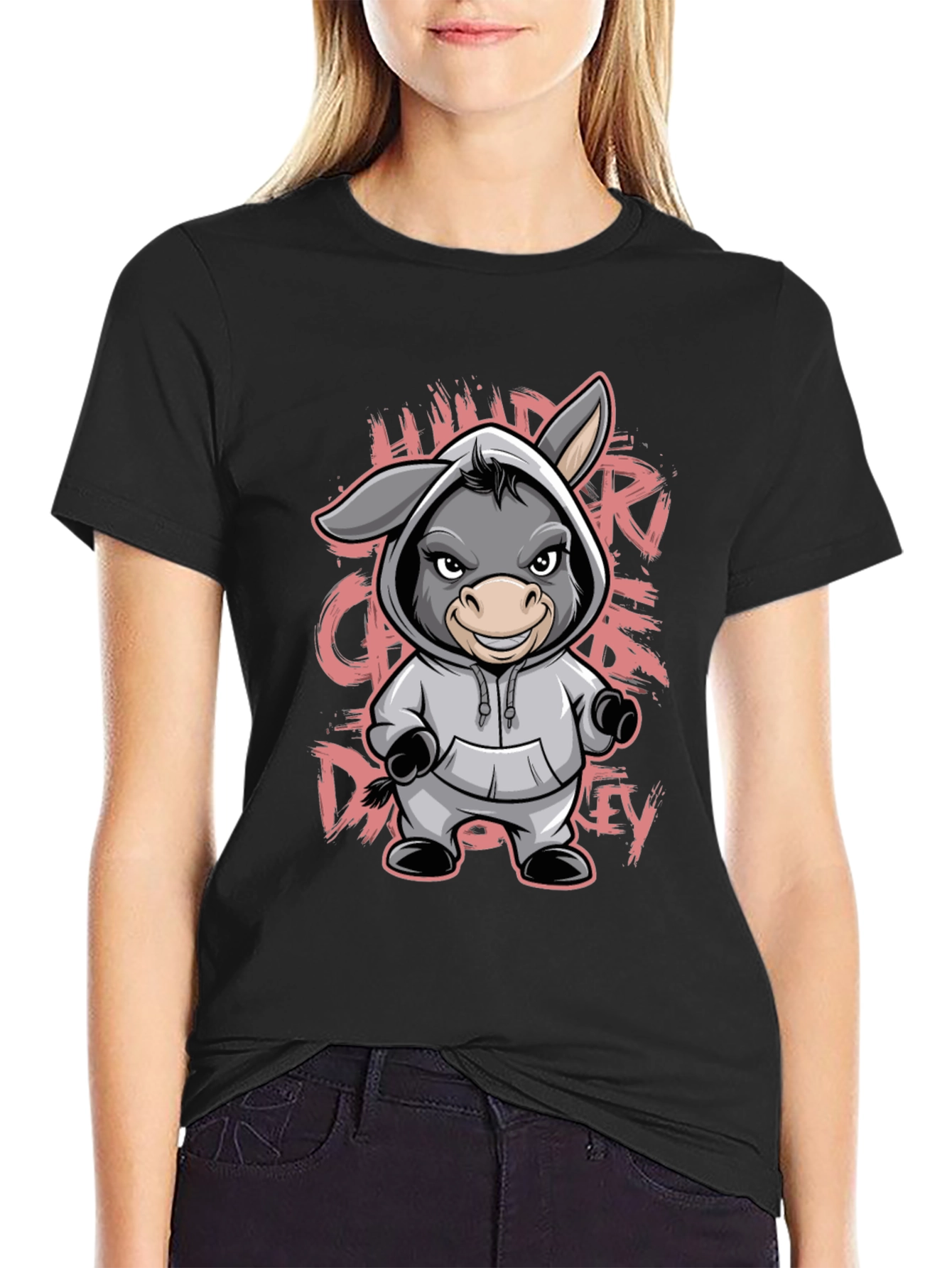 Cartoon Donkey Hoodie T-Shirt