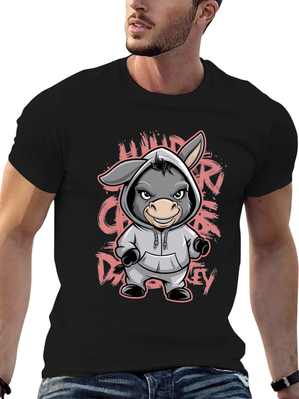 Cartoon Donkey Hoodie T-Shirt