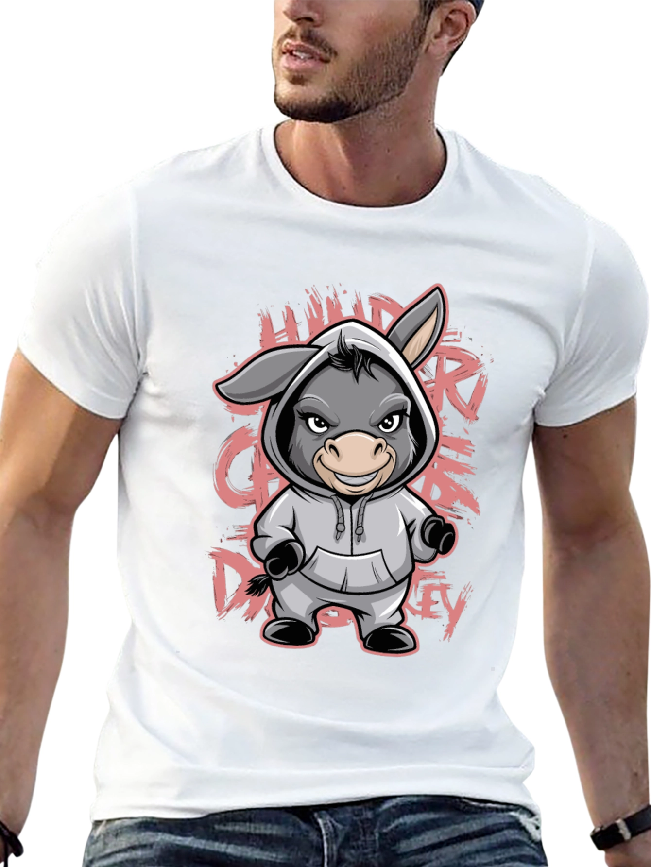 Cartoon Donkey Hoodie T-Shirt