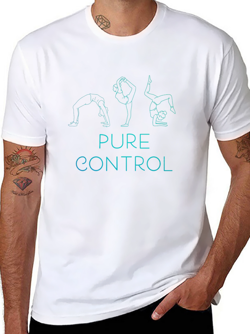 Pure Control Yoga Pose Graphic Tee - Black
