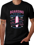 Boarding Blue Beach Graphic Tee