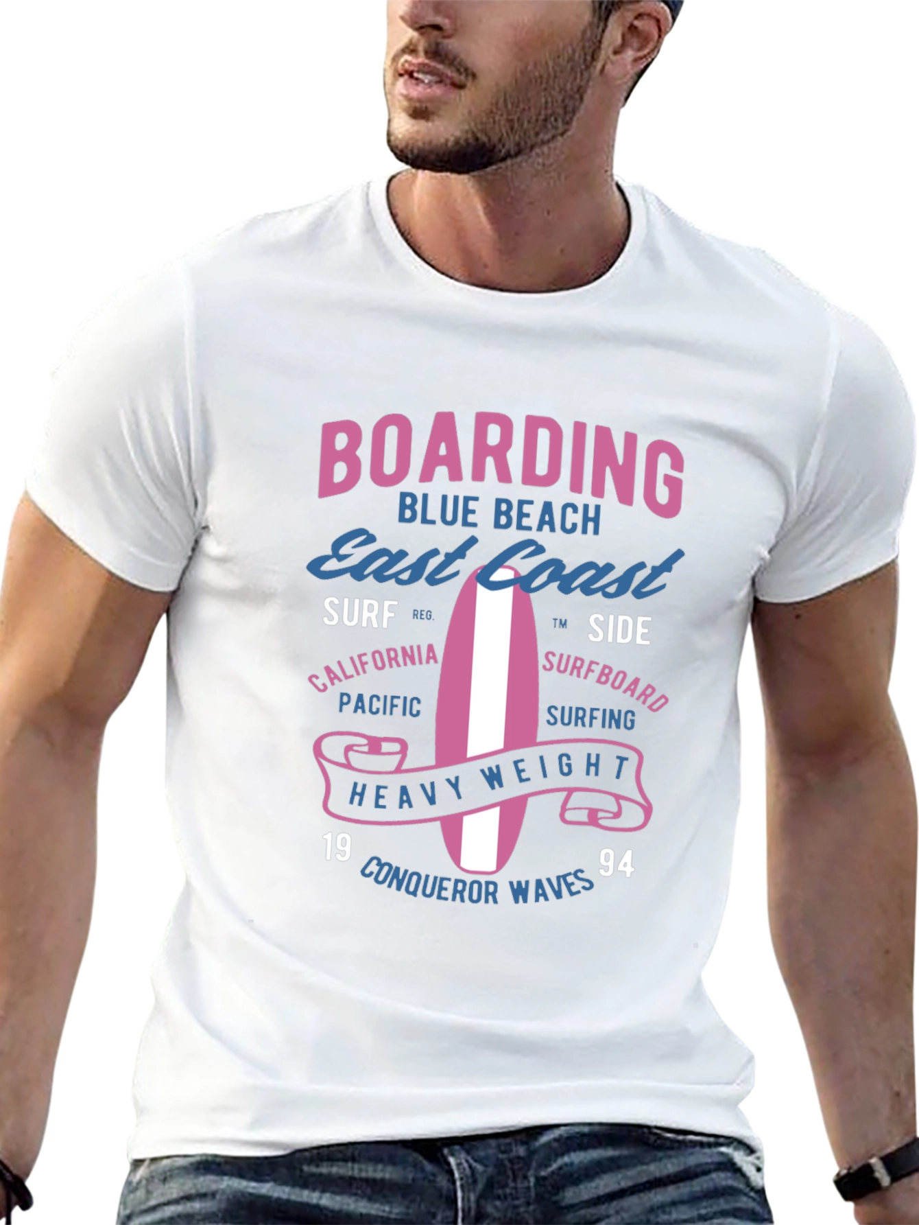 Boarding Blue Beach Graphic Tee