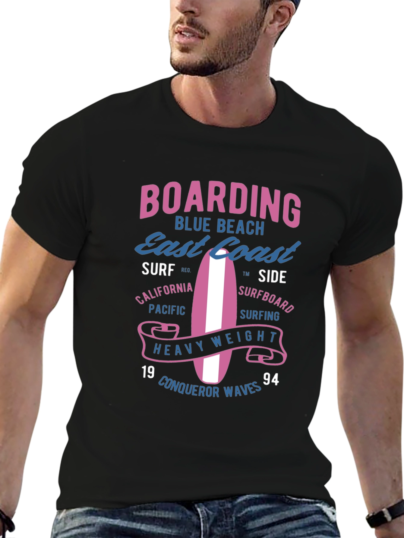 Boarding Blue Beach Graphic Tee