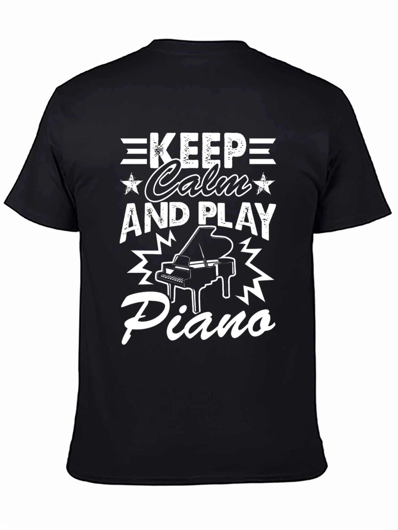 Keep Calm and Play Piano Graphic Tee - Musician T-Shirt