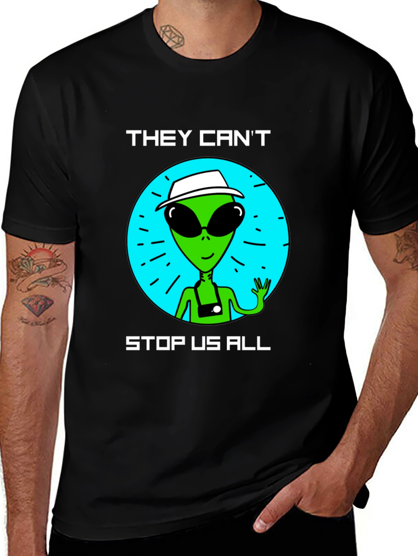 Alien Graphic T-Shirt - They Cant Stop Us All