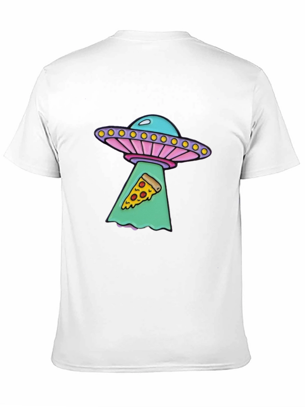 UFO Abduction Pizza Slice Graphic Tee - Black