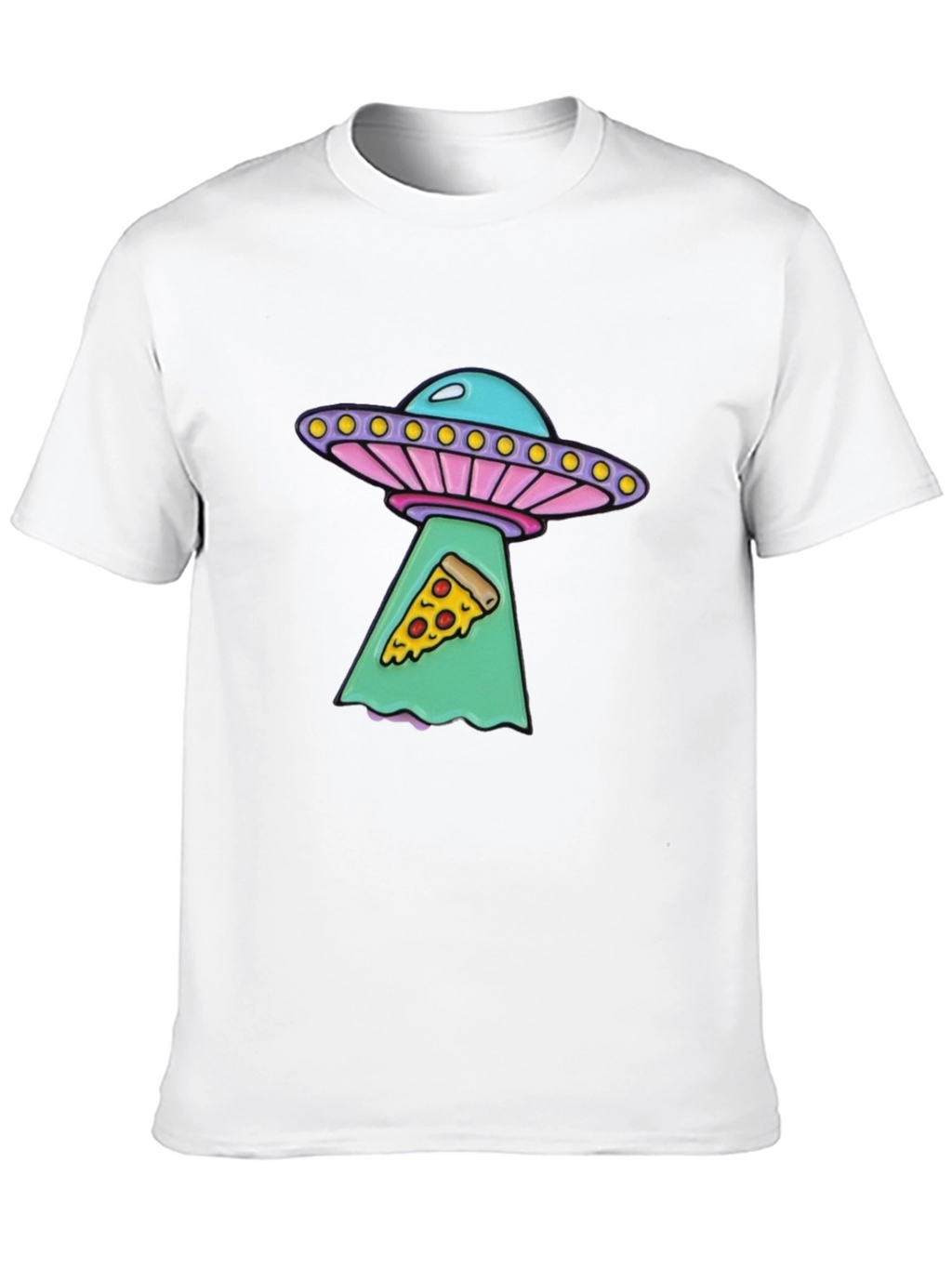 UFO Abduction Pizza Slice Graphic Tee - Black