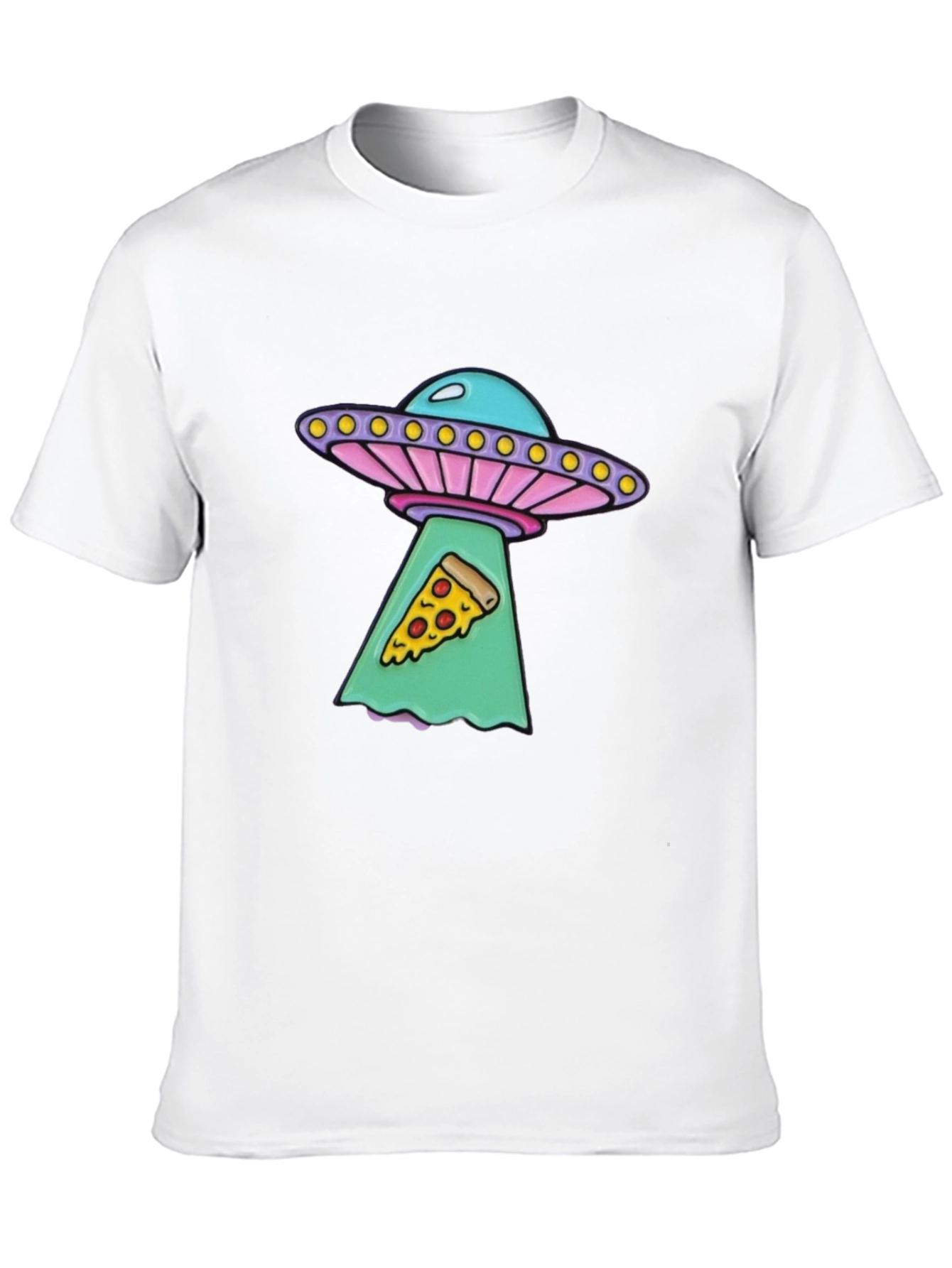 UFO Abduction Pizza Slice Graphic Tee - Black