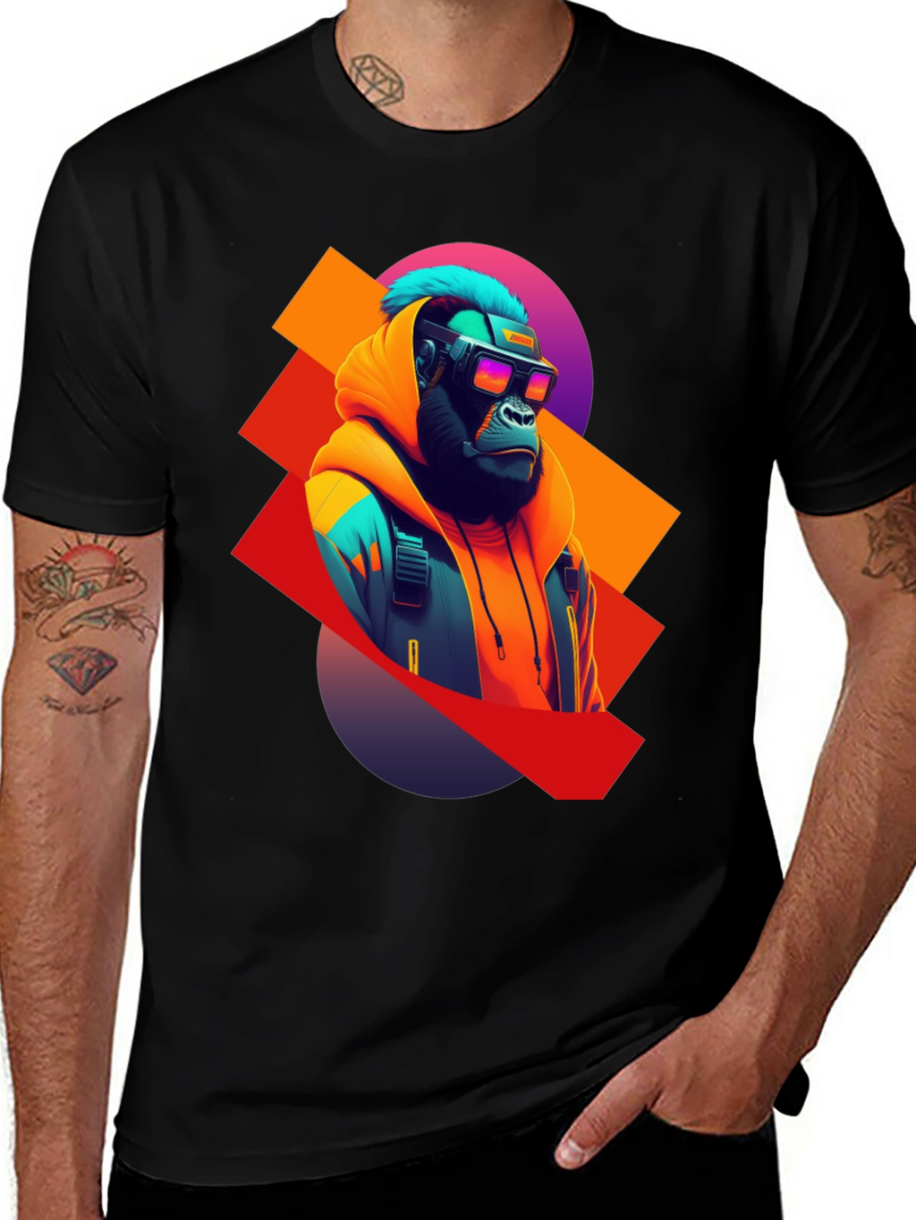 Cyberpunk Gorilla T-Shirt - Unique Graphic Tee