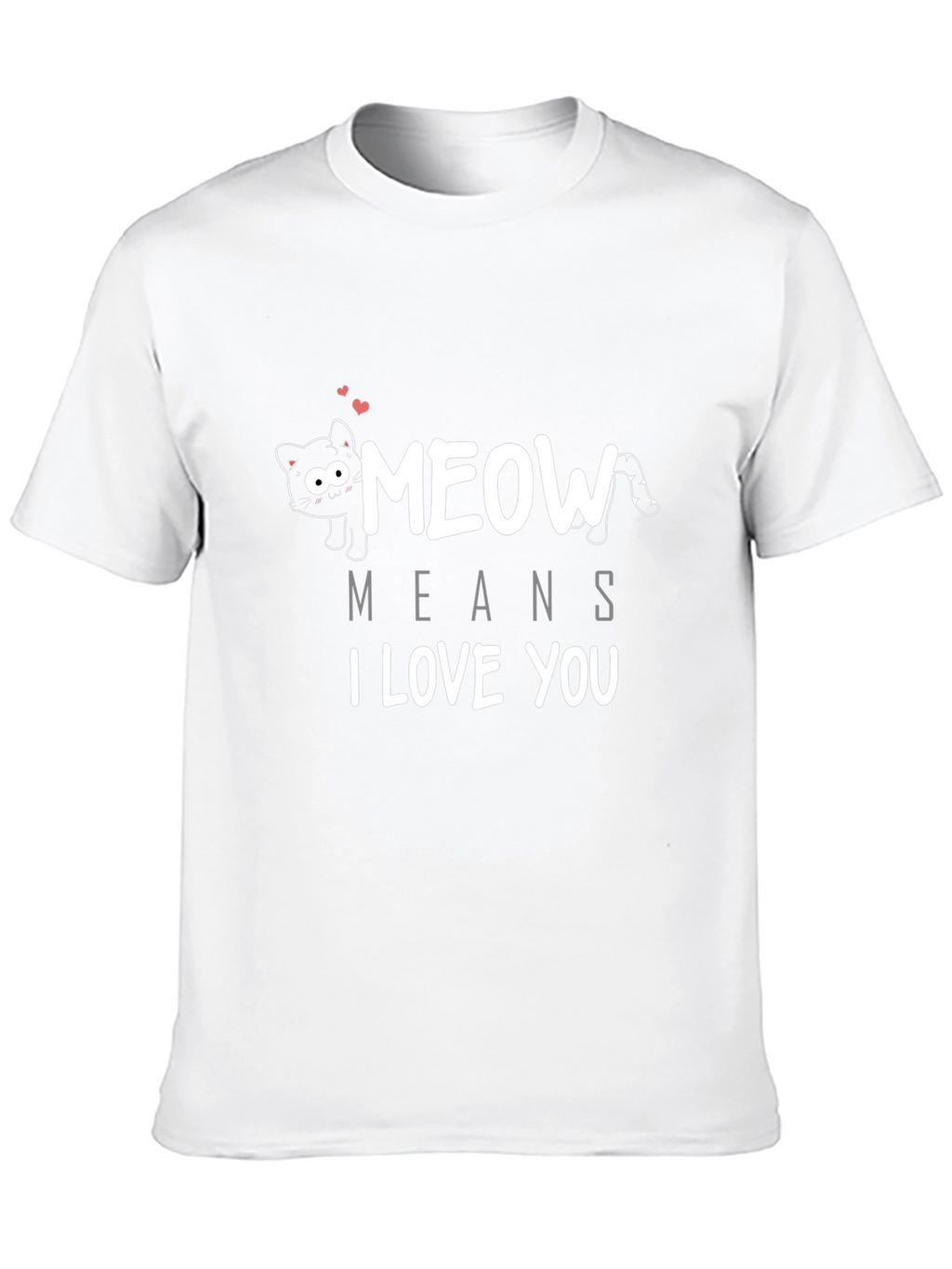Meow Means I Love You Black T-Shirt