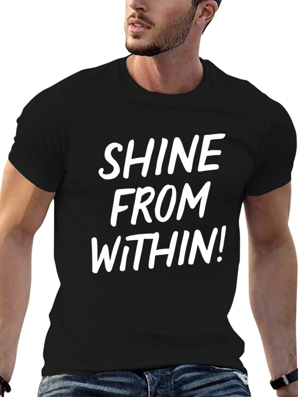 Shine From Within Black Graphic Tee