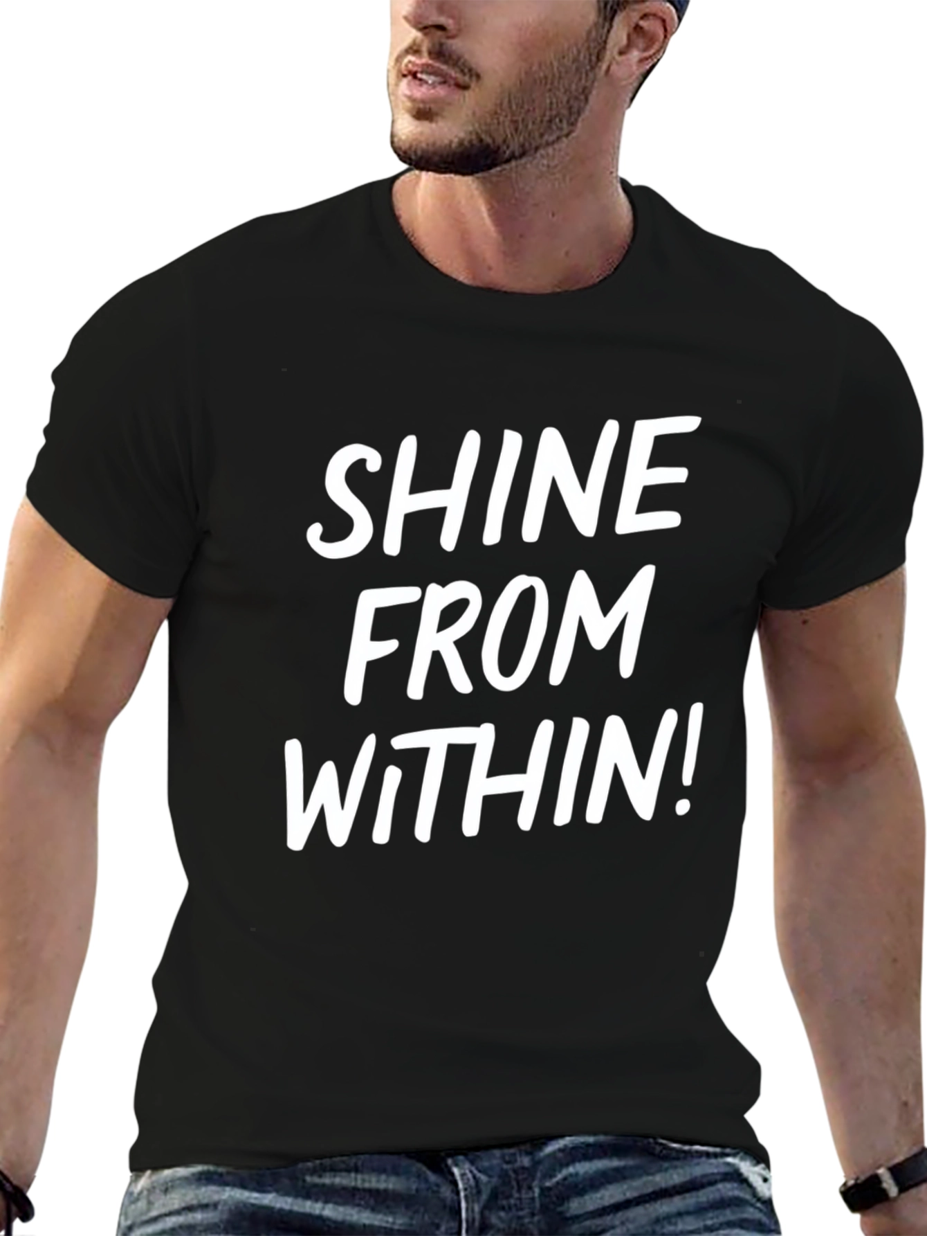 Shine From Within Black Graphic Tee