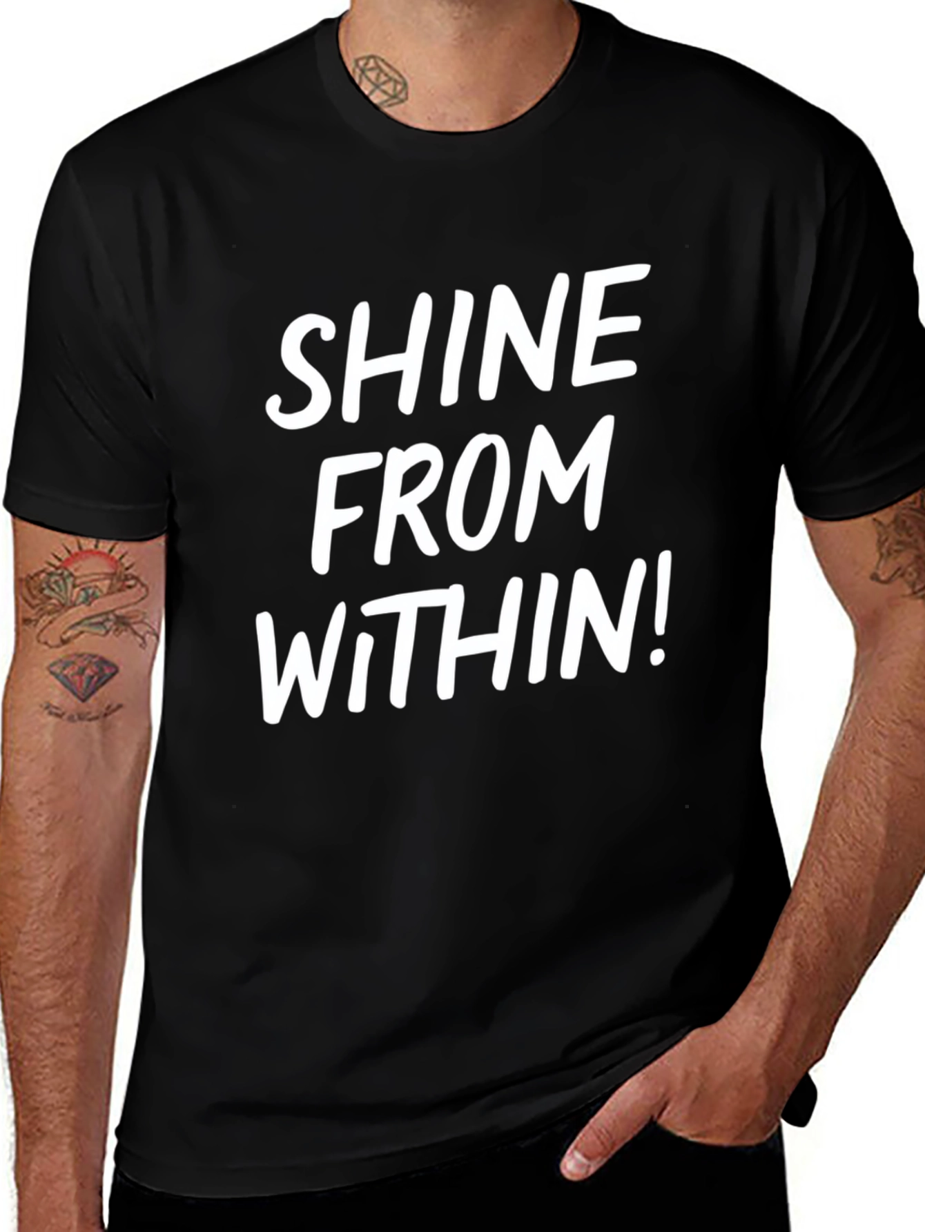 Shine From Within Black Graphic Tee