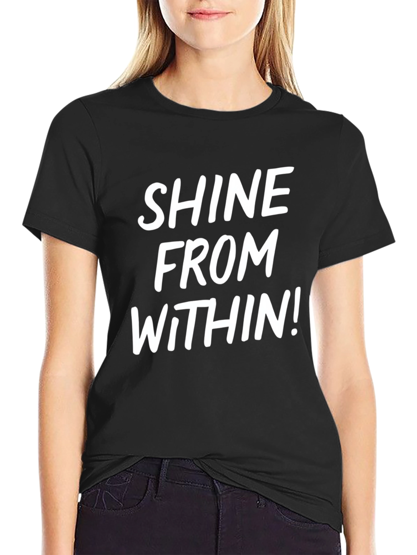 Shine From Within Black Graphic Tee