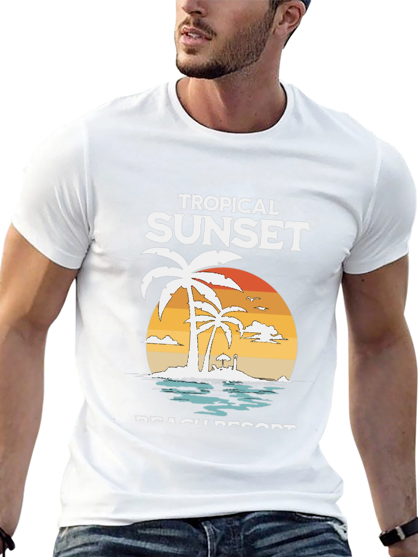 Tropical Sunset Beach Resort T-Shirt