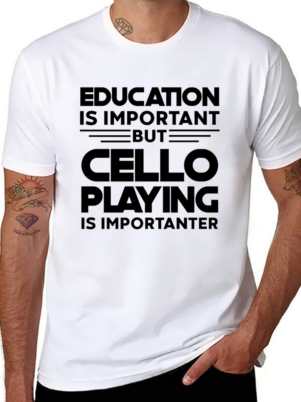 Cello Playing is Importanter Black T-Shirt