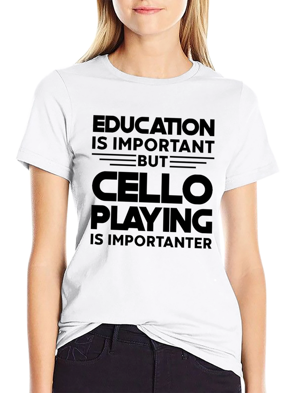Cello Playing is Importanter Black T-Shirt