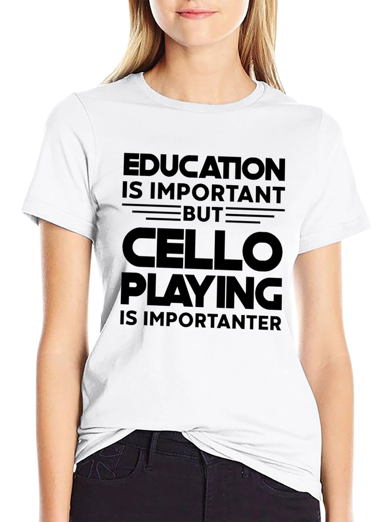 Cello Playing is Importanter Black T-Shirt