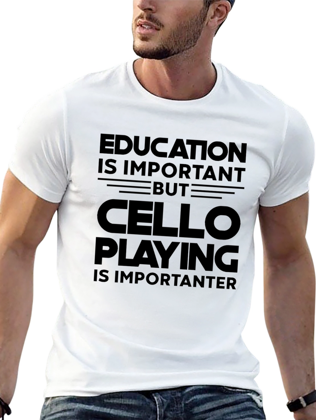 Cello Playing is Importanter Black T-Shirt