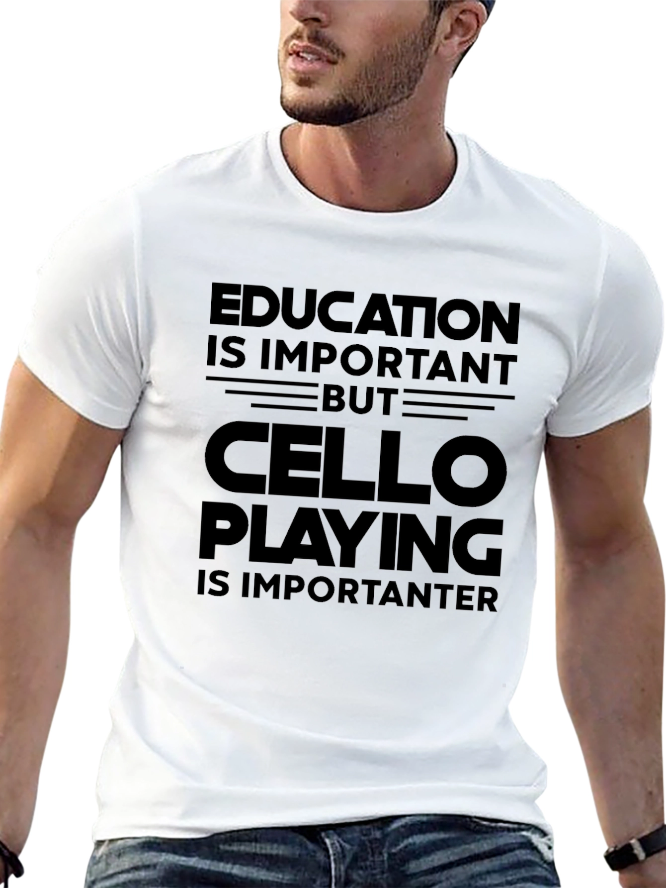 Cello Playing is Importanter Black T-Shirt