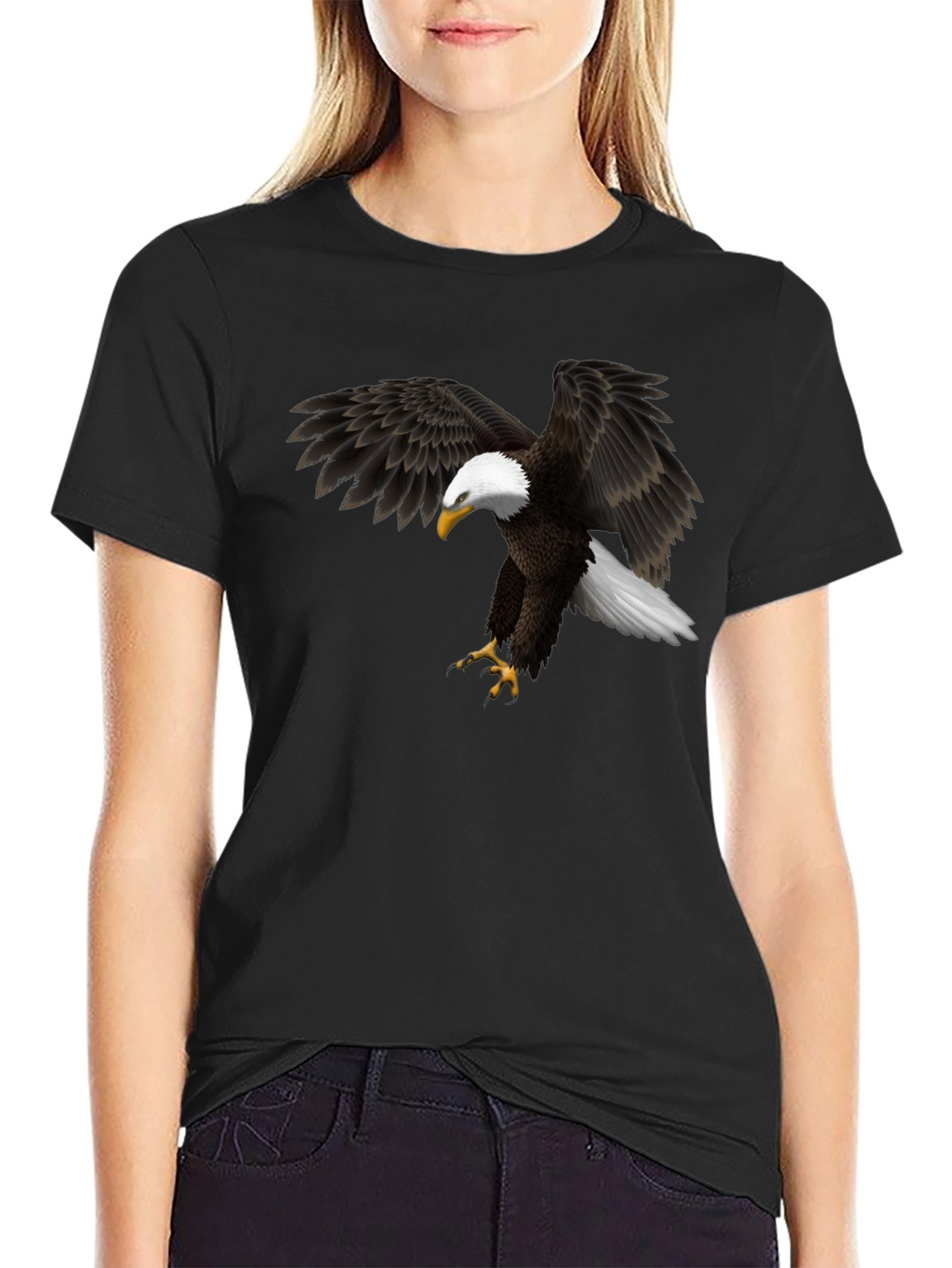 Bald Eagle Graphic Black T-Shirt - Mens Apparel