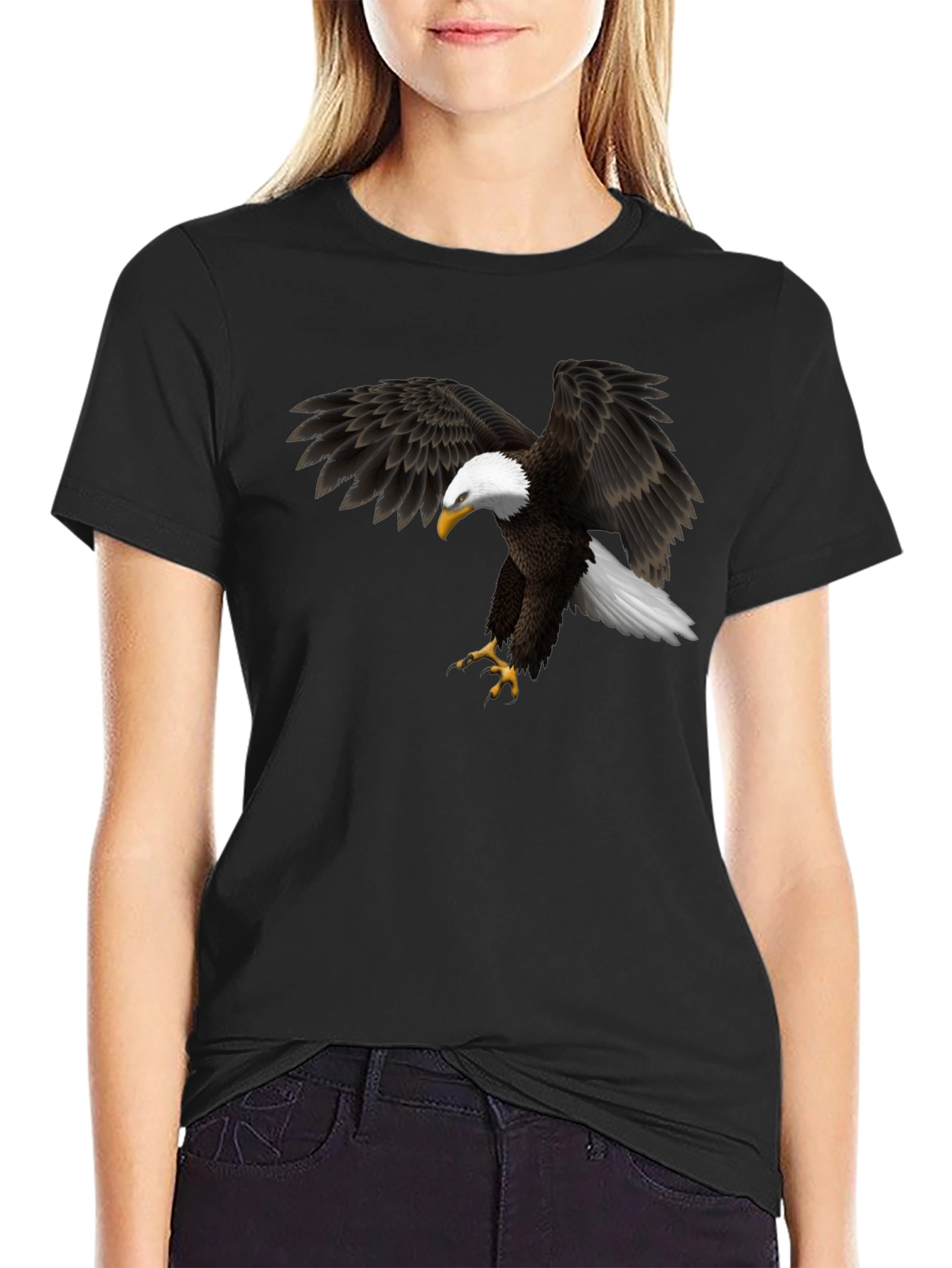 Bald Eagle Graphic Black T-Shirt - Mens Apparel