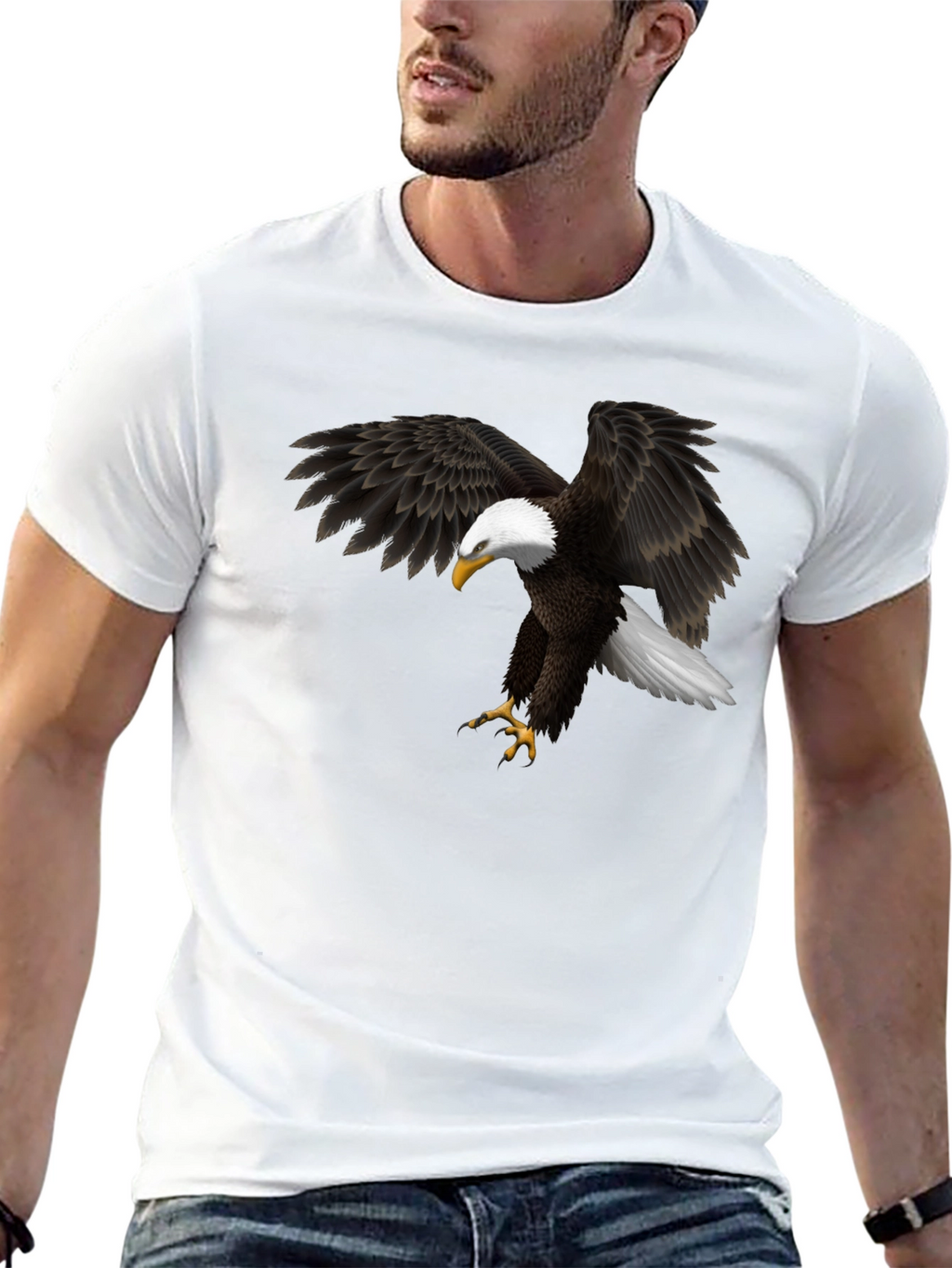 Bald Eagle Graphic Black T-Shirt - Mens Apparel